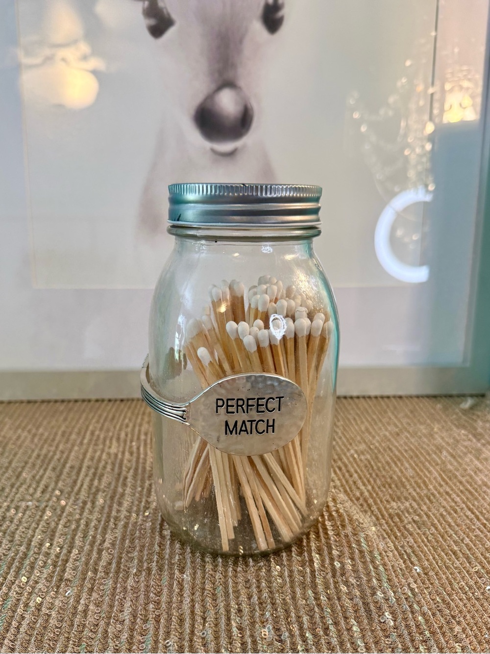 🌸H45 - Perfect Match Glass Jar of White-Headed Matchsticks🫙🔥💞🛍️